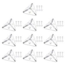 10 Set Triangle Corner Bracket, Acrylic Corner Connector Joist Braces W/M3 Screw