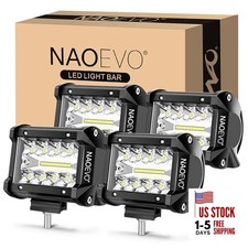 4 Inch LED Pod Lights, 240W 24,000LM LED Fog/Driving/Off Road Lights 4 Pcs