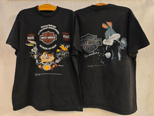 Vintage Harley Davidson Looney Tunes Graphic Taz Bugs Bunny Sz.L T-Shirt REPRINT