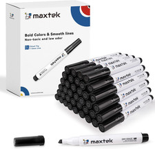 Low Odor Dry Erase Markers Chisel Tip, Black, 40 Bulk Whiteboard Markers, for