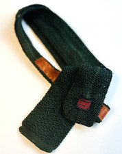 Vtg FASHIONKNIT Registered Trademark Knit Tie Square End Olive Green Ivy League
