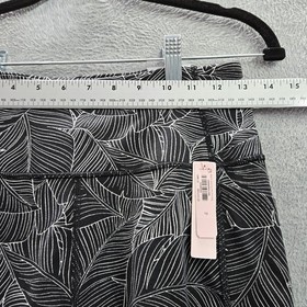 Victoria's Secret Women Activewear Pants 10 Black Floral Ankle ON POINT FLOW NWT