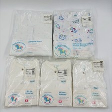 Vtg NOS Toddletime Infant Layette Gown Footed Sleeper 3 Pilucho Waist Snap 5 Pcs
