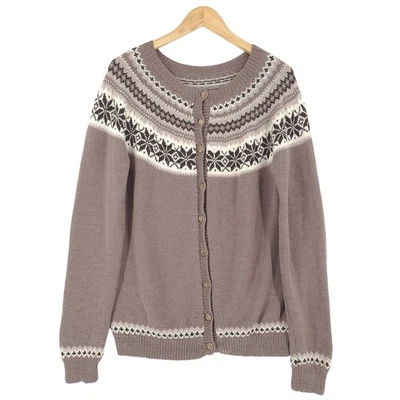 Strickjacke Cardigan Braun Nordic Scandinavian Vintage Be3 Größe M - Bild 1 von 4