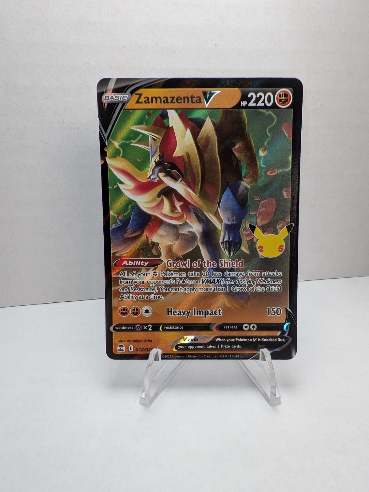 Zamazenta V Ultra Rare Pokemon Celebrations 018/025 NM