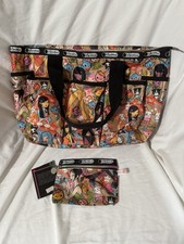 Tokidoki X Lesportsac Flower Spring Tote And Pouch USA Made Rare Y2K Collab