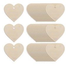 80Pcs 3" Wooden Hearts for Crafts, Wood Predrilled 3 Inch 80 Pcs 