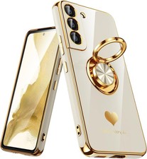 Samsung Galaxy S22 5G Case, 360  Rotatable Ring Holder, Luxury Hearts Pattern