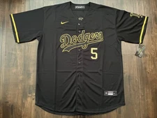 ⭐ NEW LOS Angeles LA DODGERS Freddie FREEMAN Jersey BLACK & GOLD #5