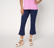 Belle by Kim Gravel Regular TripleLuxe Twill Double Hem Crop Jean Twilight 18W N