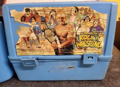80’s Mutual of Omaha ビンテージ 貯金箱 アドバタイジング 1986 Hulk Hogan ROCK N WRESTLING Lunch Box HAS THERMOS CANADA