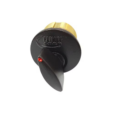 1 In. Solid Brass Thumbturn Mortise Cylinder with Matte Black Finish