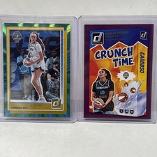 2✨2025 Panini Donruss WNBA Kamilla Cardoso Green Laser /125 & Crunch Time Purple