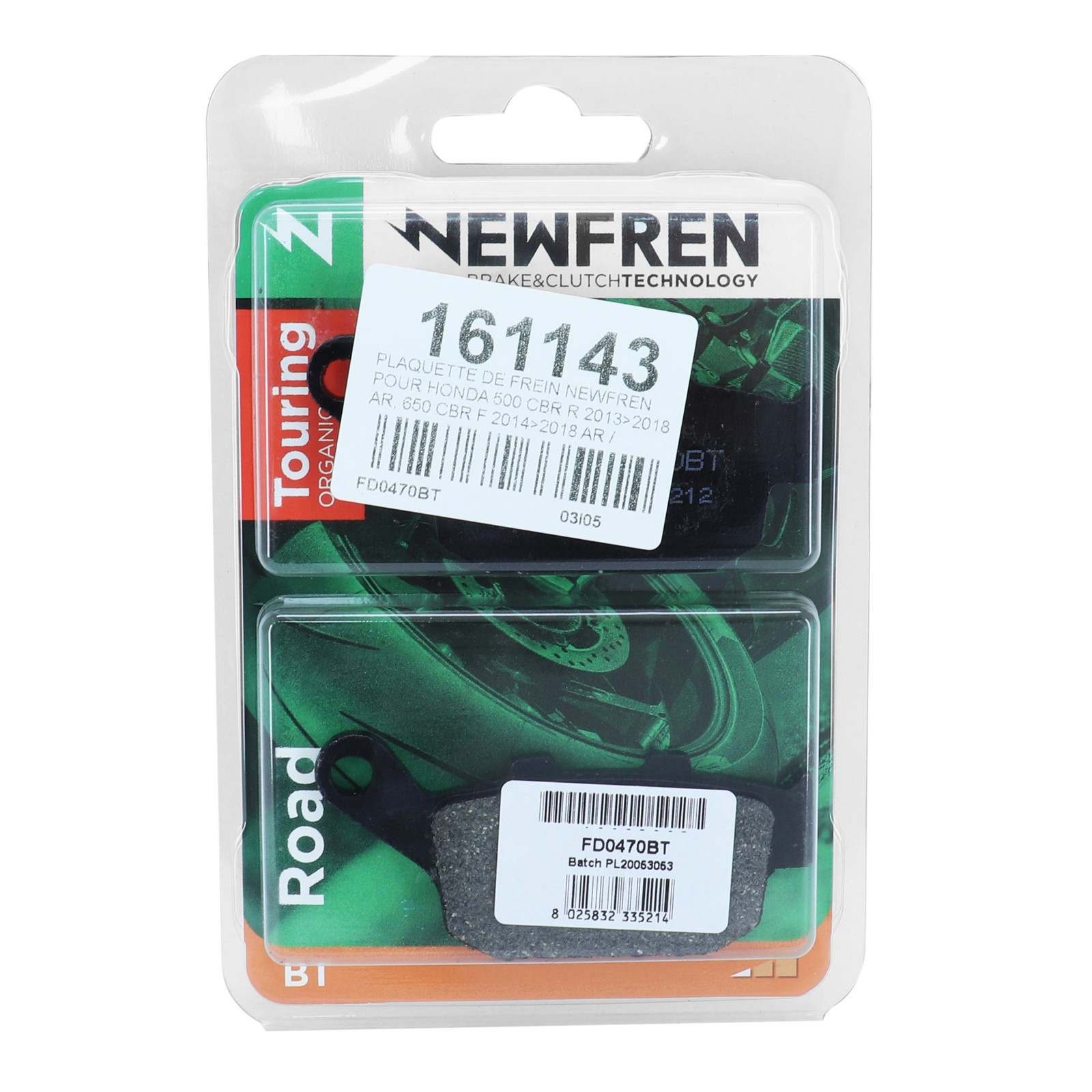 Plaquette de frein arrière Newfren endurance thermique pour CB500F et Rebel 500