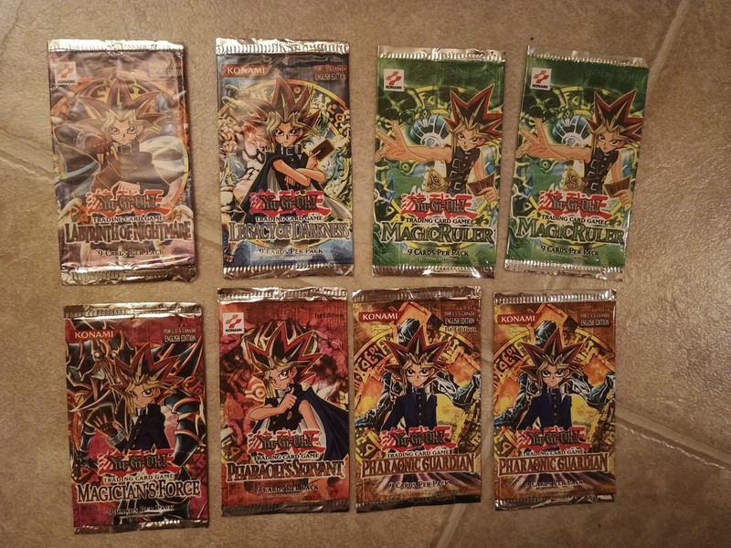 8 Empty Yu-Gi-Oh Card Packs - No Cards