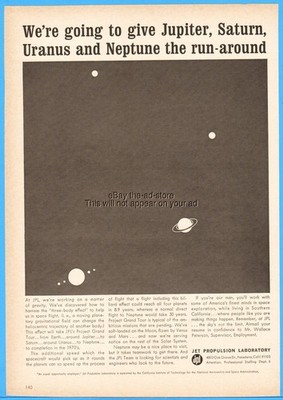 1967 Jet Propulsion Lab JPL Pasadena CA NASA Jupiter Saturn Uranus Neptune Ad