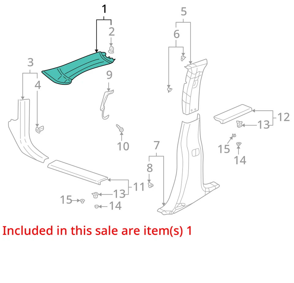 适合 2001 - 2005 年 PONTIAC AZTEK 模塑 ASM 带 S GARN *EBON 10322843 - 全新原始设备制造商 — 第 2/3 张图片