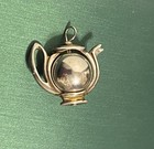 Tetera vintage con dije de plata de ley centro giratorio 925 7/8" 5,6 gramos