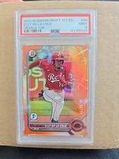 ELLY DE LA CRUZ 2022 Bowman Chrome 1st Edition ORANGE REFRACTOR 14/25 - PSA 9 