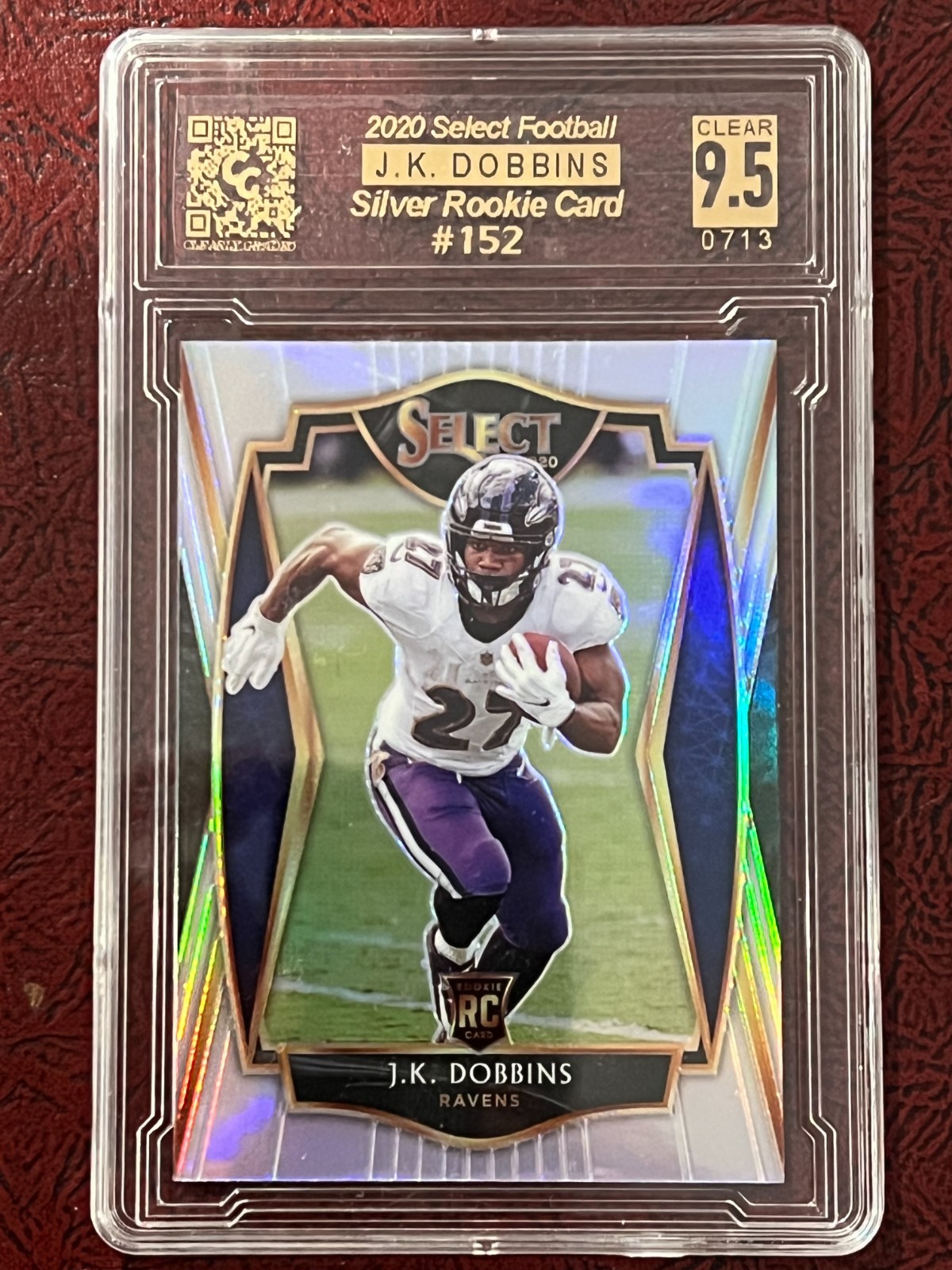 J.K. Dobbins #152 Silver Prizm slab 2020 Panini Select
