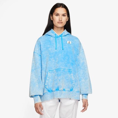 NIKE Jordan Statement Fleece Hoodie Blue Tie Dye Pullover XL Women