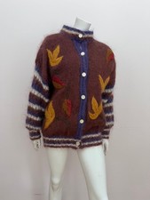 Vintage Hand Hnitted Mohair Embroidered Cardigan