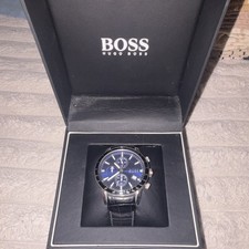 BOSS Hugo Boss Quartz Blue Dial Chronograph Date Tachymeter 42mm Box