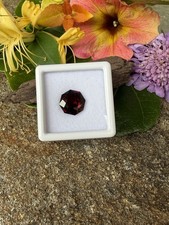 9.2 mm 4.1 ct Loose Octagon Cut Faceted Red Garnet Transparent Gemstone, 1 Piece
