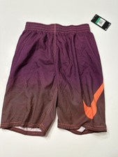 Nike Boys Swim Trunks Shorts Size XL Extra Large Ombre Orange Swoosh Lined NWT