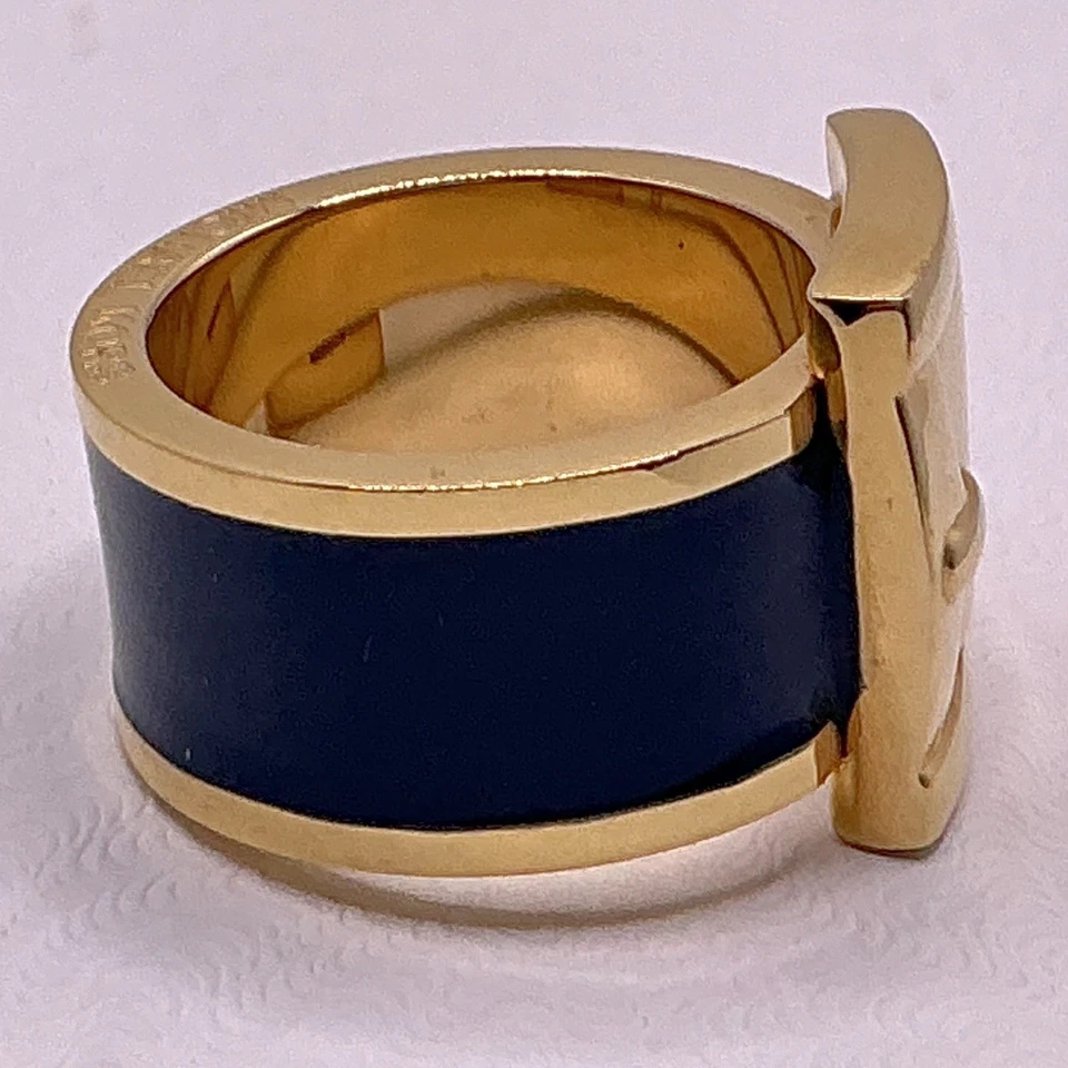Anillo Hebilla MICHAEL KORS Tono Dorado Esmalte Azul Talla 6 Foto 2 de 4