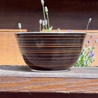 HTF RARE PYREX Terra Black Orange Stripes 402 Nesting Mixing Bowl 1 1/2 QT