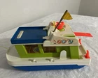 1972 Vintage Fisher Price Little People Play Family Happy Houseboat Boat #985