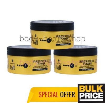 Taft Invisible Power Grooming Cream Clean Cut Look Humidity Resist 100ml 3-Pack