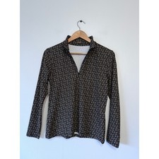 J. McLaughlin Catalina Cloth Geometric Link Print Black Gold Womens M