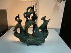 Vintage Maddox of California Brown Pirate Ship Ceramic TV Lamp Made in USA — photo 1
