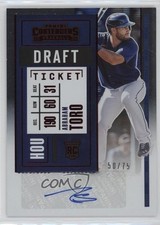 2020 Panini Contenders Rookie 2 Draft Ticket Red 50/75 Abraham Toro Auto 7eo