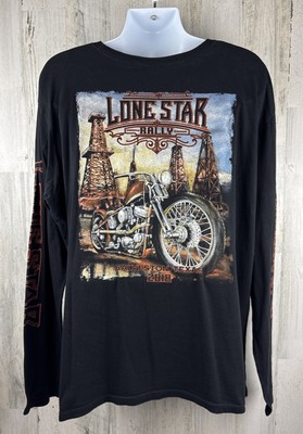 Texas Lone Star 2018 Motorcycle Biker Rally Oil Fields T-shirt 2XL (25 x28 )