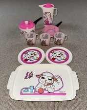 1993 Shari Lewis Lamb Plastic Dishes Tea Set Lot Of 9 Pieces