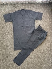 Classy African Nigerian Senator suit short-sleeved Tunic Pants Dashiki Kaftan M2