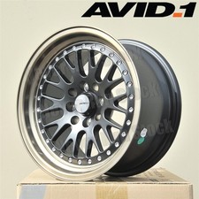 Avid.1 Av-12 15x8 4x100 25 Matte Black Mesh Bronze Lip Sport 4 Wheels Set