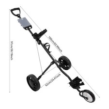 Foldable 3 Wheel Golf Push Cart Lightweight Load Capacity 15 20 kg Black