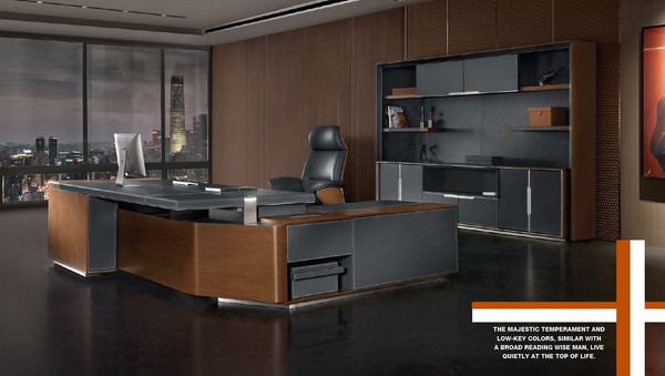Schreibtisch Set BüRo Garnitur Tisch Chef Sessel Schrank Einrichtung Neu 3Tlg.-image