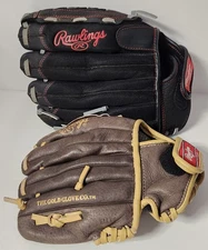 Rawlings Black & Brown Baseball Gloves (Set of 2)