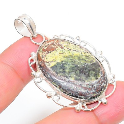 Unakit ovale Form Edelstein Anhänger handgefertigt Geschenk Antikschmuck 2,20...