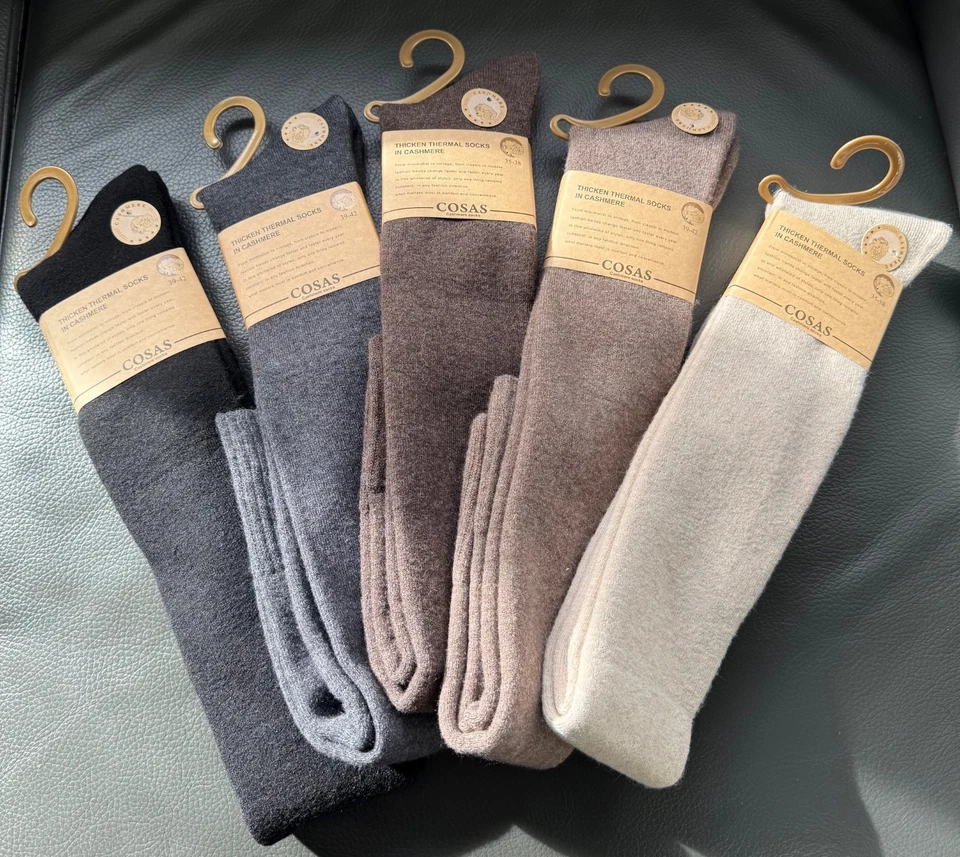 Cosas Overknee Socken Damen 95% Kaschmir – Warme Thermo Kaschmir Kniestrümpfe
