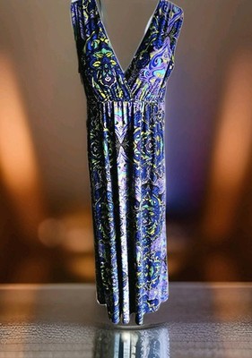 Philosophy Dress Womens Large  Paisley Poly/ Spandex Republic Clothing Summer 