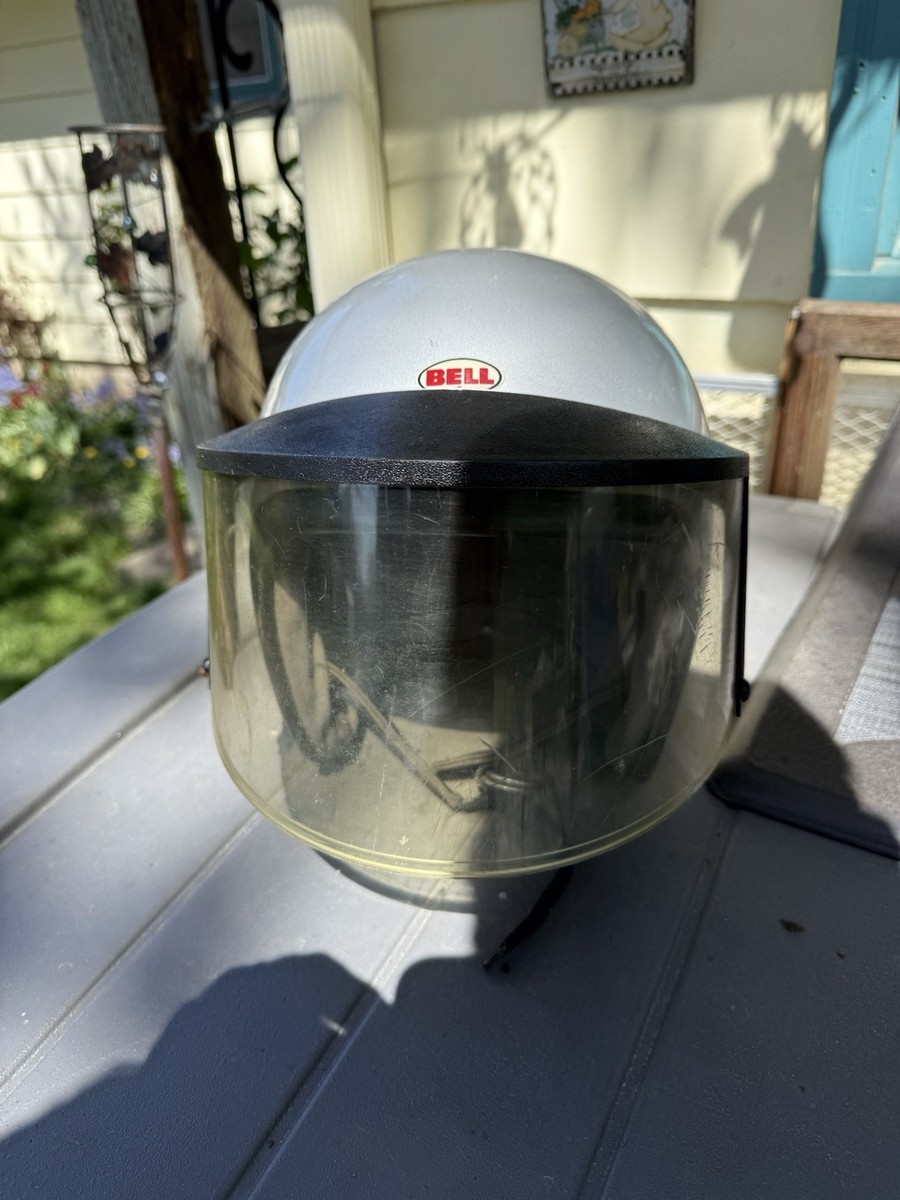 VINTAGE 1970 BELL SUPER MAGNUM MOTORCYCLE HELMET SILVER FULL