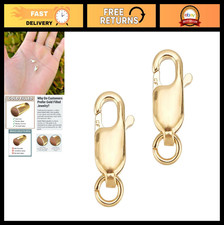 2pcs 14K Gold Filled 10mm Rectangle Lobster Clasps Tiny Spring-loaded Hook Fas