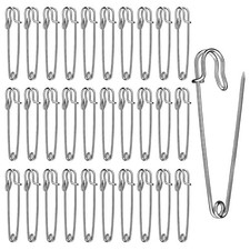 Large Safety Pins, 30 Pack Heavy Duty Safety Pins 2 Inch Silver Stainless Steel