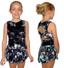 Motionwear Ice Figure Skating Dress Child L Twist Back BLUE Dance Costume New